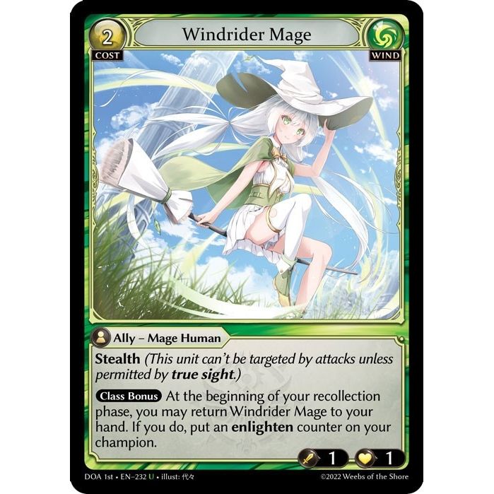 Image for Windrider Mage (232) (DOA 1st) - Grand Archive TCG