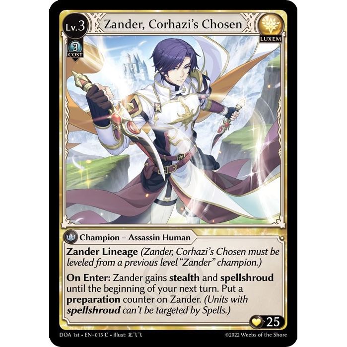 Image for Zander, Corhazi's Chosen (015) (DOA 1st) - Grand Archive TCG