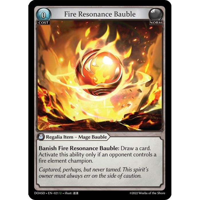Image for Fire Resonance Bauble (021) (DOASD) - Grand Archive TCG