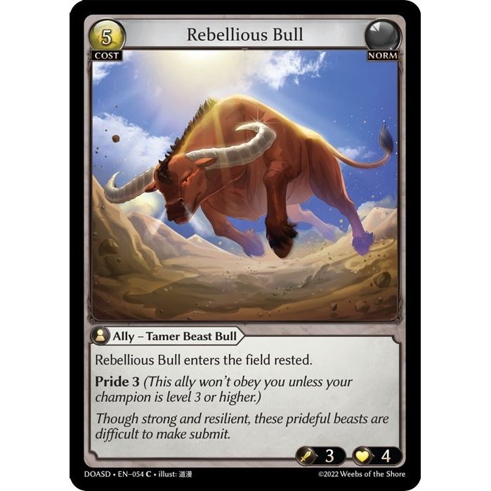 Image for Rebellious Bull (054) (DOASD) - Grand Archive TCG