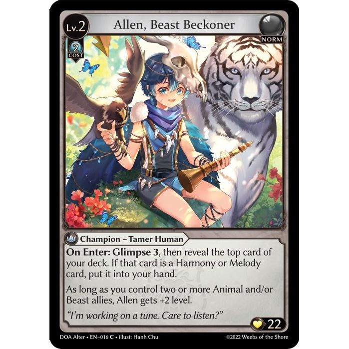 Image for Allen, Beast Beckoner (016) (DOA Alter) - Grand Archive TCG