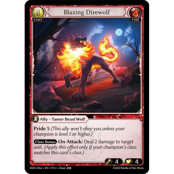 Image for Blazing Direwolf (119) (DOA Alter) - Grand Archive TCG