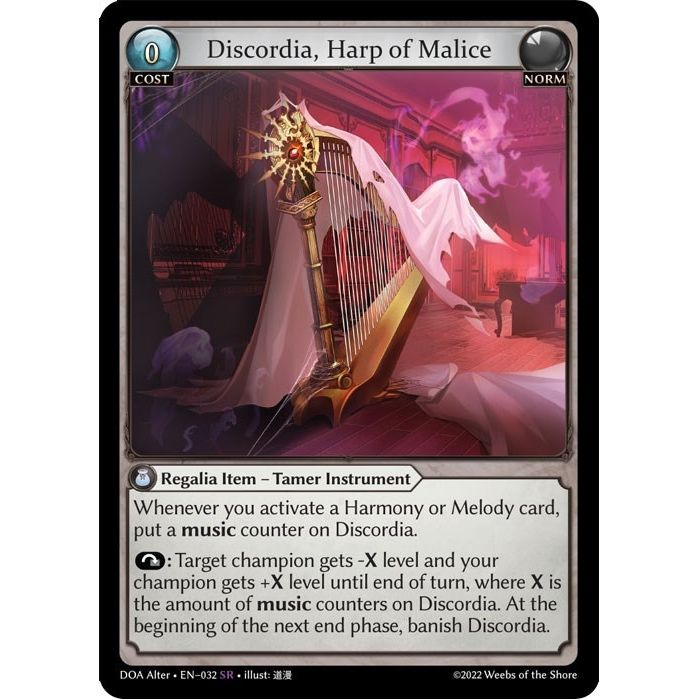 Image for Discordia, Harp of Malice (032) (DOA Alter) - Grand Archive TCG