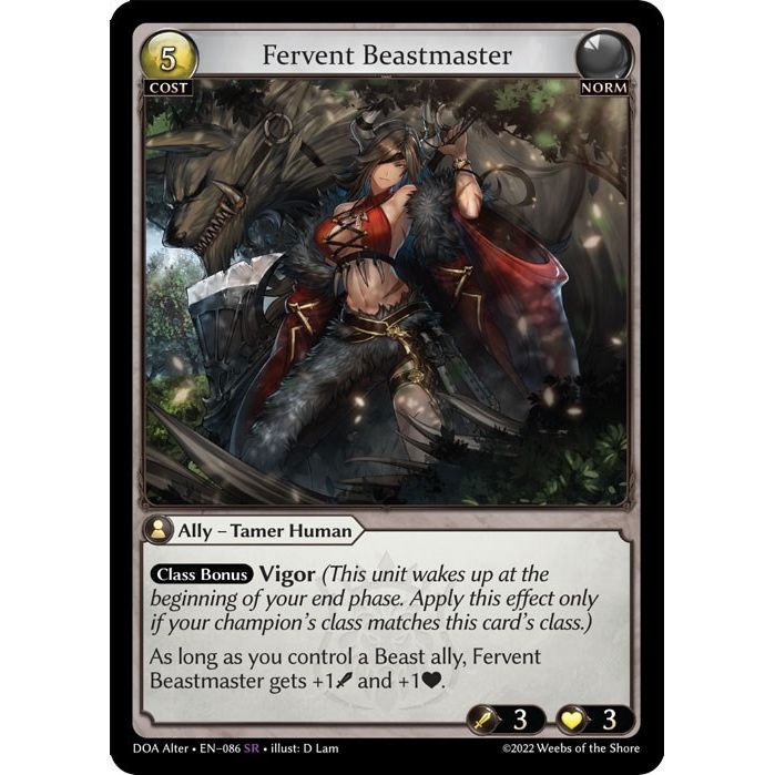 Image for Fervent Beastmaster (086) (DOA Alter) - Grand Archive TCG