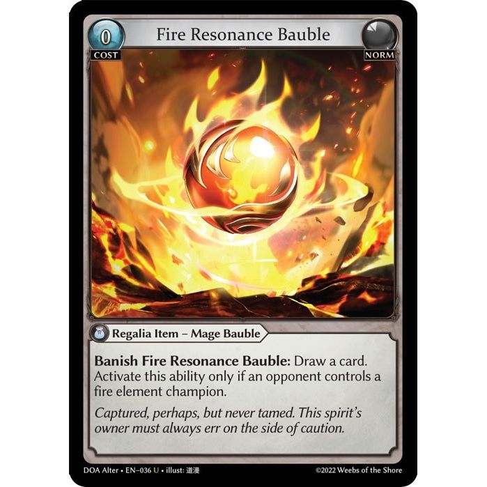 Image for Fire Resonance Bauble (036) (DOA Alter) - Grand Archive TCG