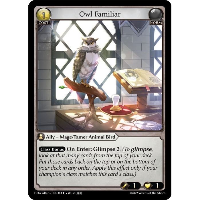 Image for Owl Familiar (101) (DOA Alter) - Grand Archive TCG