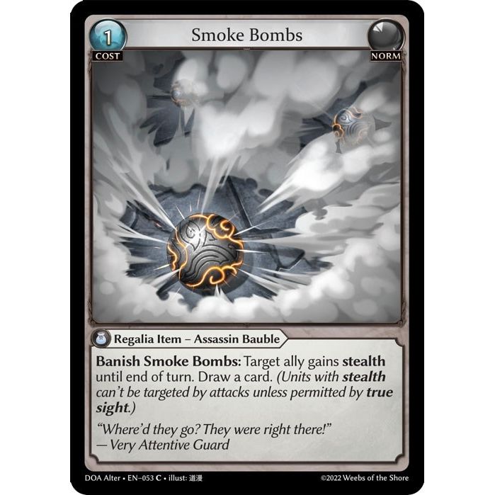 Image for Smoke Bombs (053) (DOA Alter) - Grand Archive TCG
