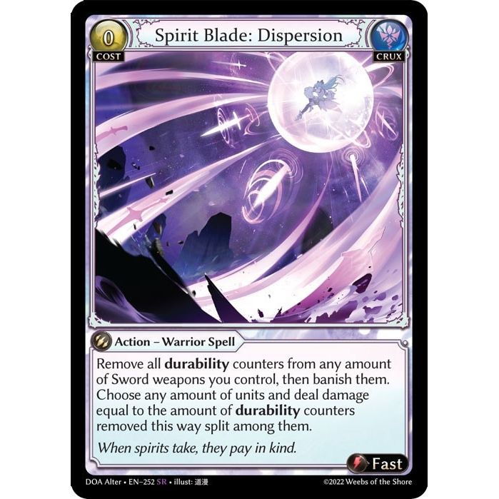 Image for Spirit Blade: Dispersion (252) (DOA Alter) - Grand Archive TCG