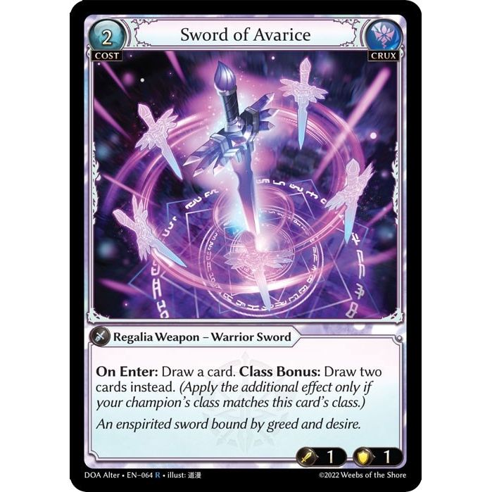 Image for Sword of Avarice (064) (DOA Alter) - Grand Archive TCG