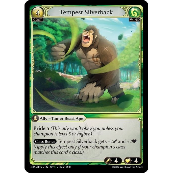 Image for Tempest Silverback (227) (DOA Alter) - Grand Archive TCG