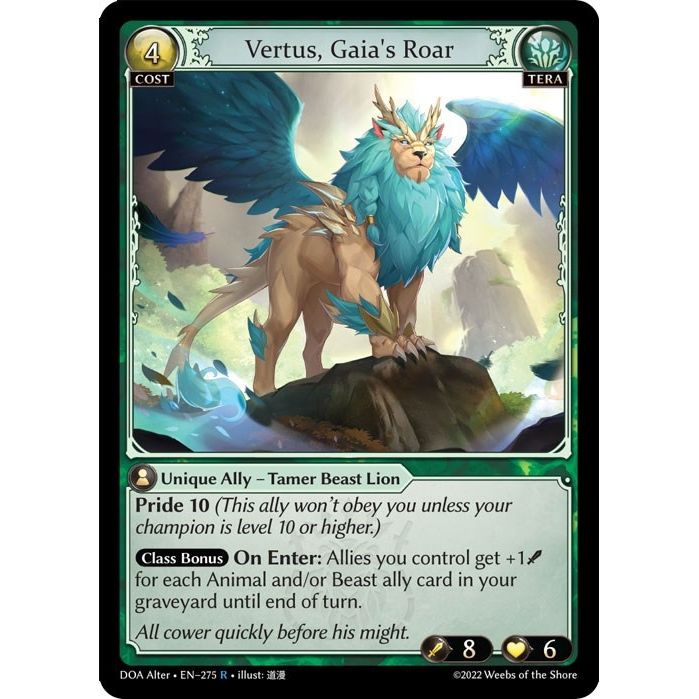 Image for Vertus, Gaia's Roar (275) (DOA Alter) - Grand Archive TCG