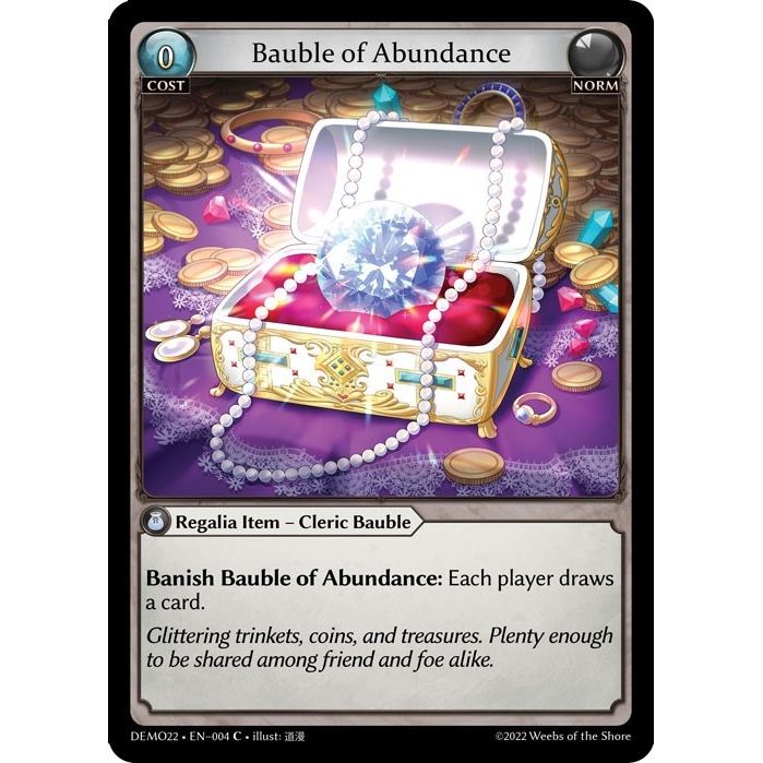 Image for Bauble of Abundance (004) (DEMO22) - Grand Archive TCG