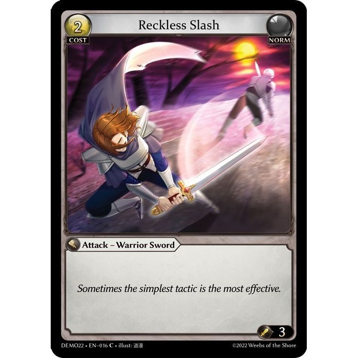 Image for Reckless Slash (016) (DEMO22) - Grand Archive TCG