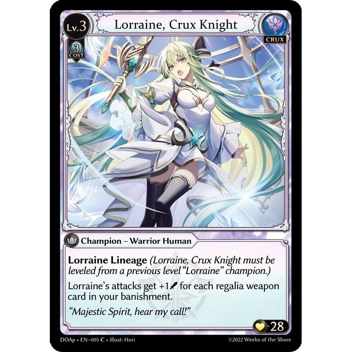 Image for Lorraine, Crux Knight (005) (DOAp) - Grand Archive TCG
