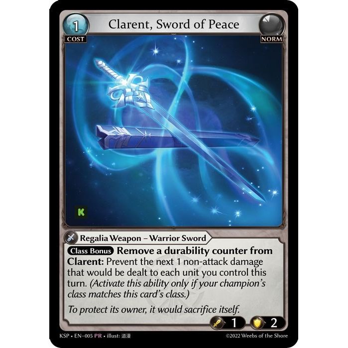 Image for Clarent, Sword of Peace (005) (KSP) - Grand Archive TCG