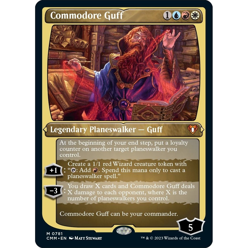 Image for Commodore Guff (Display Commander) (Foil Etched) - Thick Stock (781) (CMM) - Magic: The Gathering