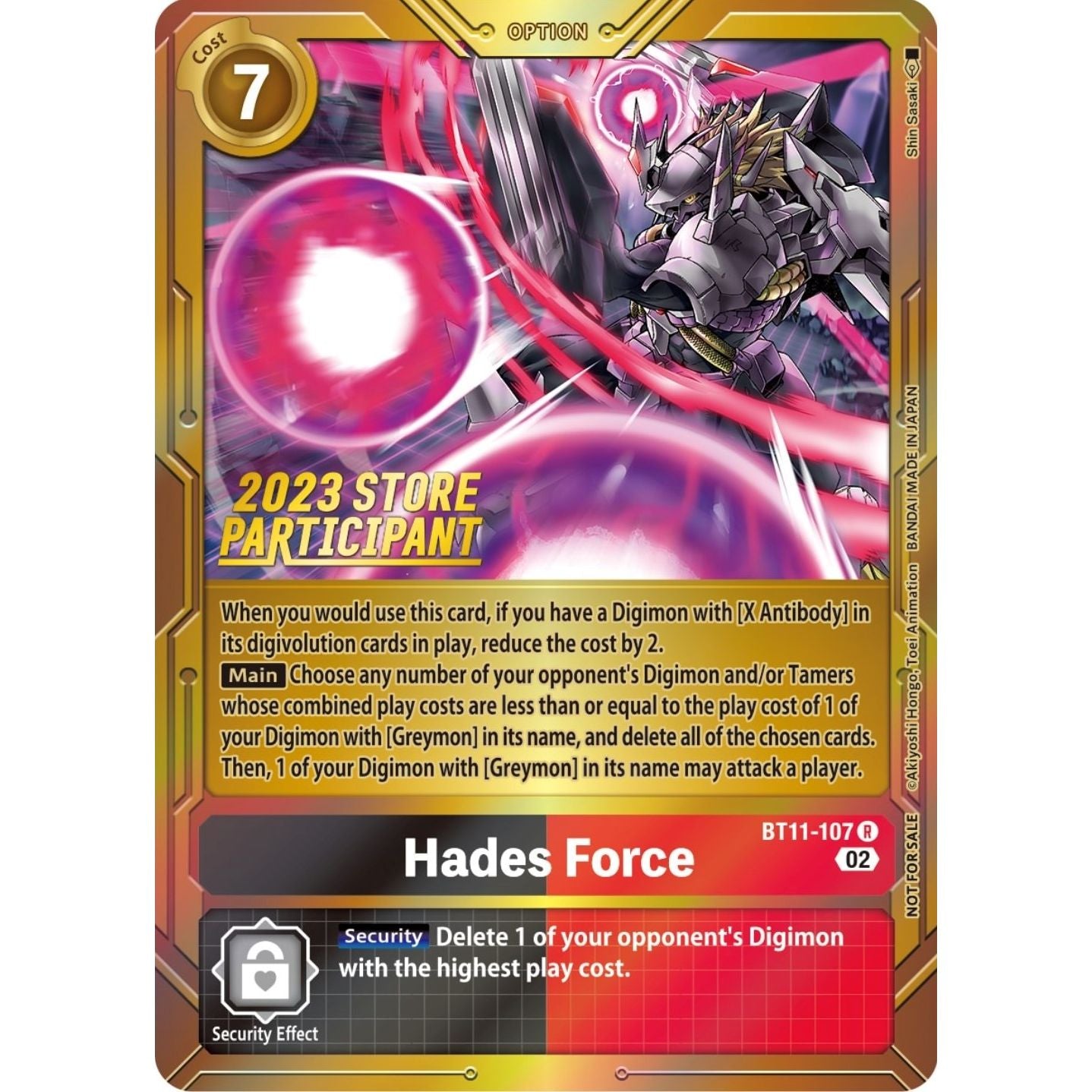Image for Hades Force (2023 Store Participant) (BT11-107 R) (BT11) - Digimon Card Game
