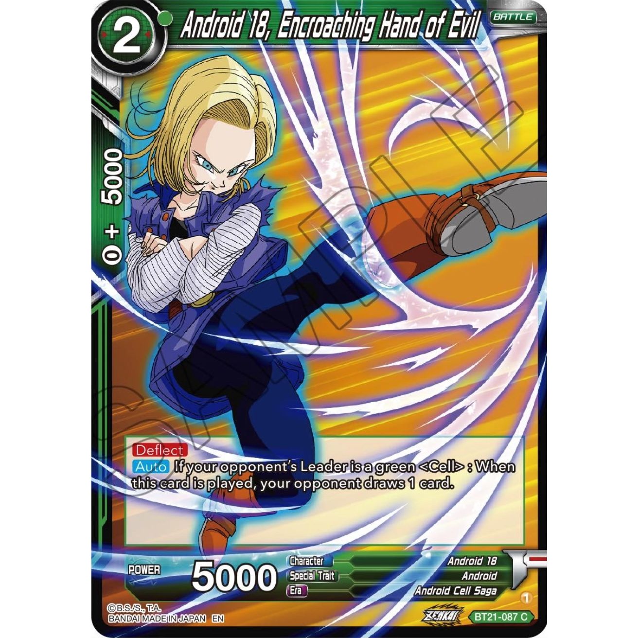 Image for Android 18, Encroaching Hand of Evil (BT21-087) (BT21) - Dragon Ball Super: Masters