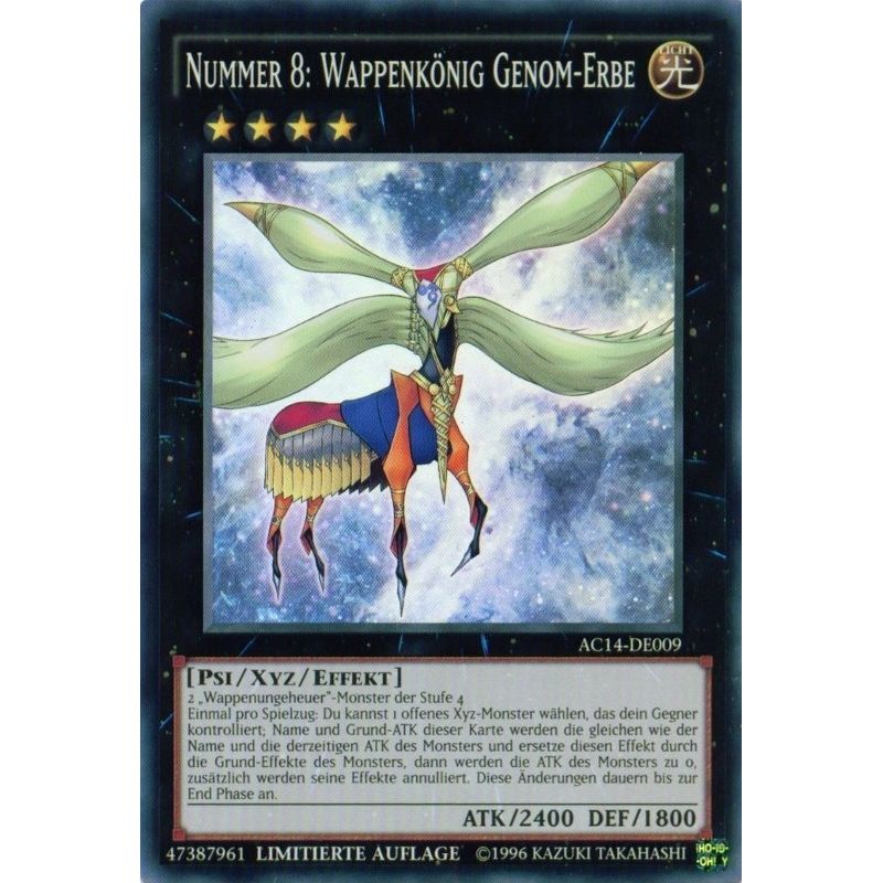 Image for Number 8: Heraldic King Genom-Heritage (German) - "Nummer 8: Wappenkönig Genom-Erbe" (AC14-DE009) (AC14) - YuGiOh