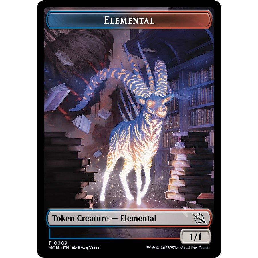 Image for Elemental (0009) // Dinosaur Double-Sided Token (2 // 7) (MOM) - Magic: The Gathering