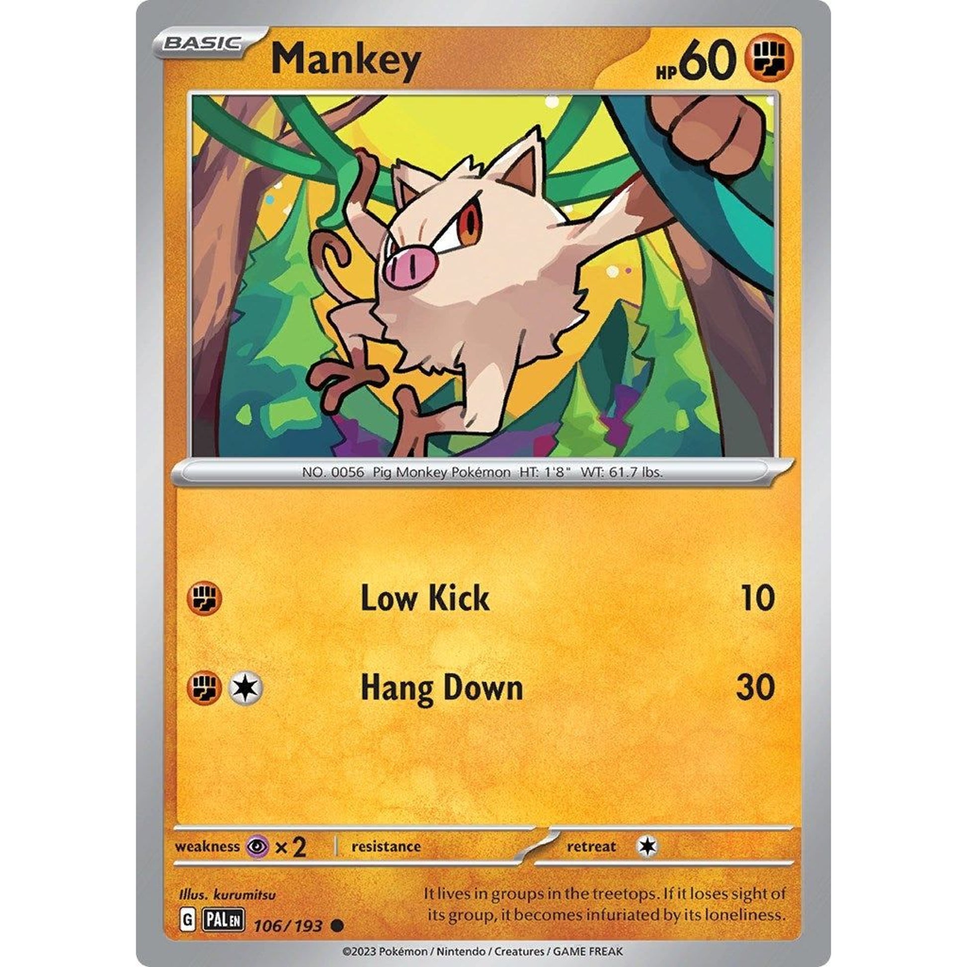Image for Mankey (106/193) (PAL) - Pokemon