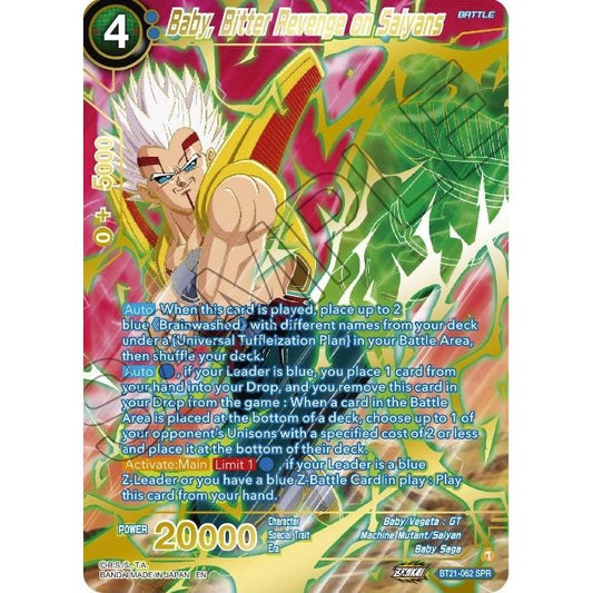Image for Baby, Bitter Revenge on Saiyans (SPR) (BT21-062) (BT21) - Dragon Ball Super: Masters