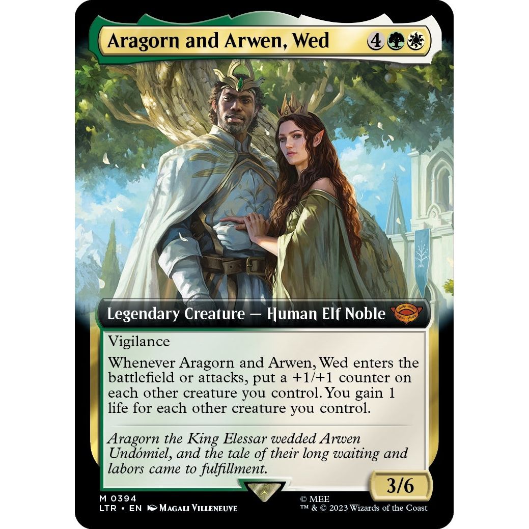 Image for Aragorn and Arwen, Wed (Extended Art) (394) (LTR) - Magic: The Gathering