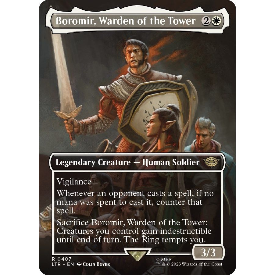 Image for Boromir, Warden of the Tower (Borderless) (407) (LTR) - Magic: The Gathering