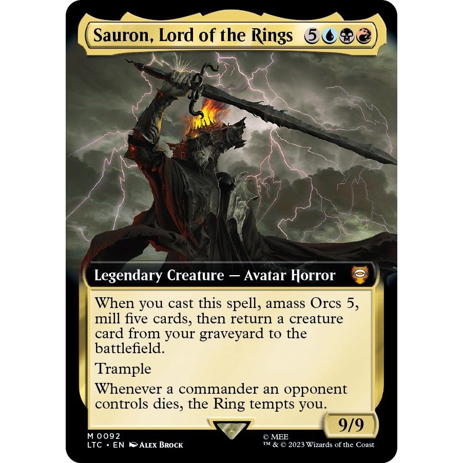 Image for Sauron, Lord of the Rings (Extended Art) (92) (LTC) - Magic: The Gathering