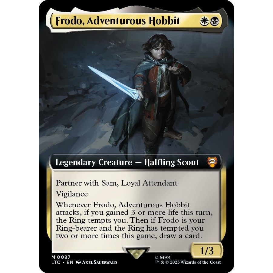 Image for Frodo, Adventurous Hobbit (Extended Art) (87) (LTC) - Magic: The Gathering