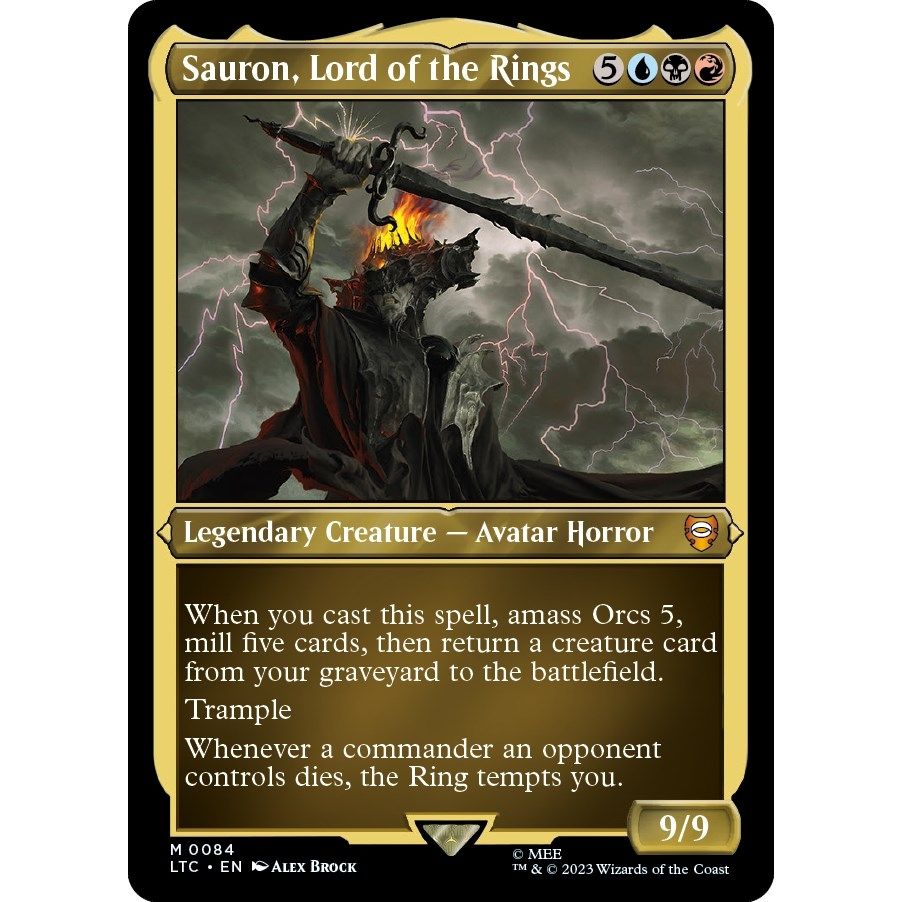Image for Sauron, Lord of the Rings (Display Commander) - Thick Stock (84) (LTC) - Magic: The Gathering
