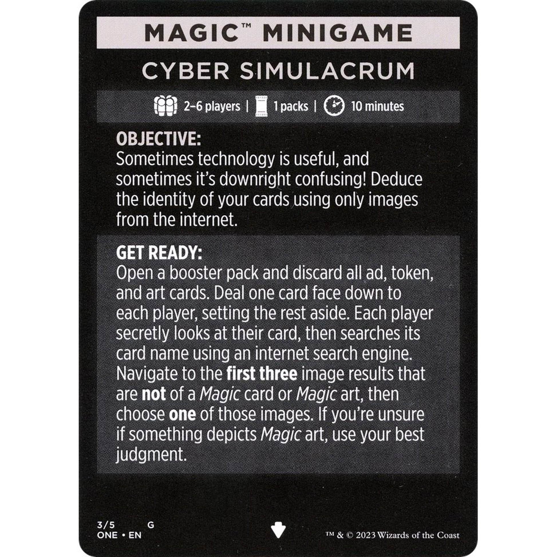 Image for Magic Minigame: Cyber Simulacrum (3) (ONE) - Magic: The Gathering