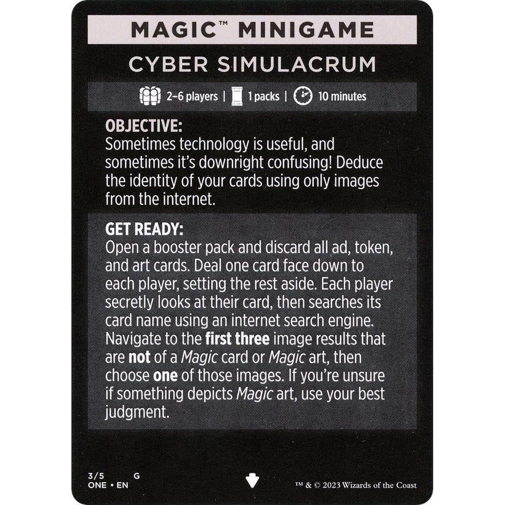Image for Magic Minigame: Cyber Simulacrum (3) (ONE) - Magic: The Gathering
