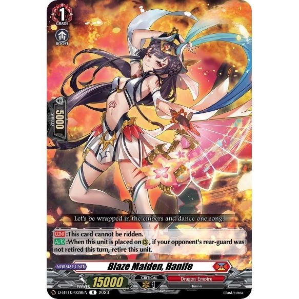 Image for Blaze Maiden, Hanife (D-BT10/039EN) (D-BT10) - Cardfight Vanguard