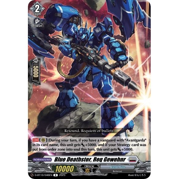 Image for Blue Deathster, Req Gewehnr (D-BT10/046EN) (D-BT10) - Cardfight Vanguard