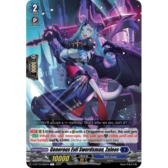 Image for Generous Evil Swordsman, Zaleos (D-BT10/065EN) (D-BT10) - Cardfight Vanguard