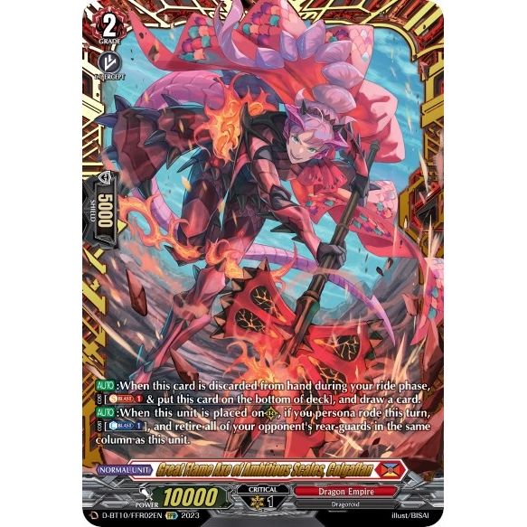 Image for Great Flame Axe of Ambitious Scales, Colgaflan (FFR) (D-BT10/FFR02EN) (D-BT10) - Cardfight Vanguard