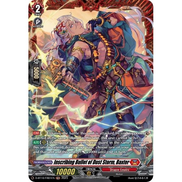 Image for Inscribing Bullet of Dust Storm, Baxter (FR) (D-BT10/FR01EN) (D-BT10) - Cardfight Vanguard
