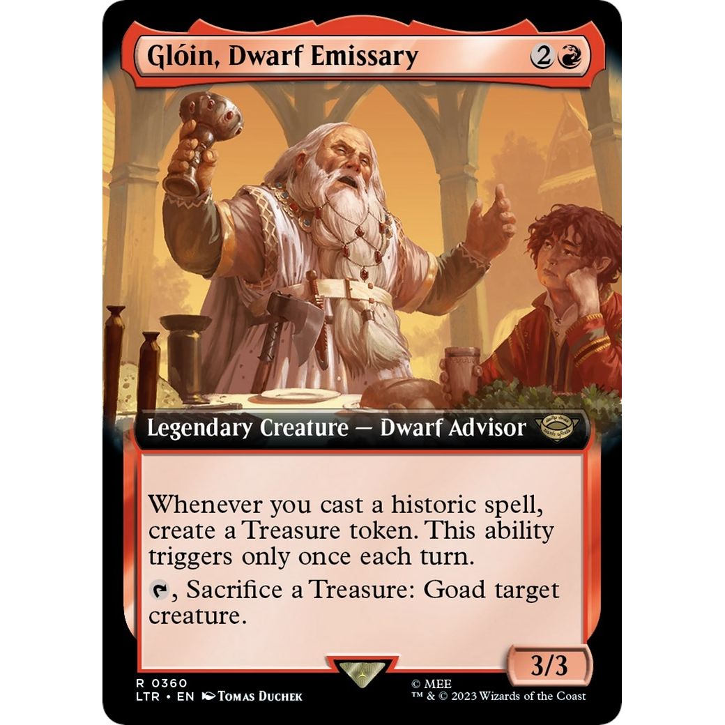 Image for Gloin, Dwarf Emissary (Extended Art) (360) (LTR) - Magic: The Gathering
