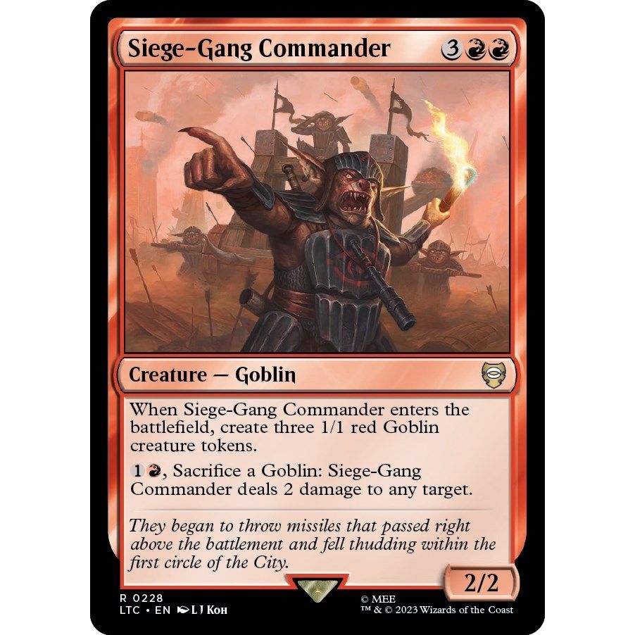 Image for Siege-Gang Commander (228) (LTC) - Magic: The Gathering