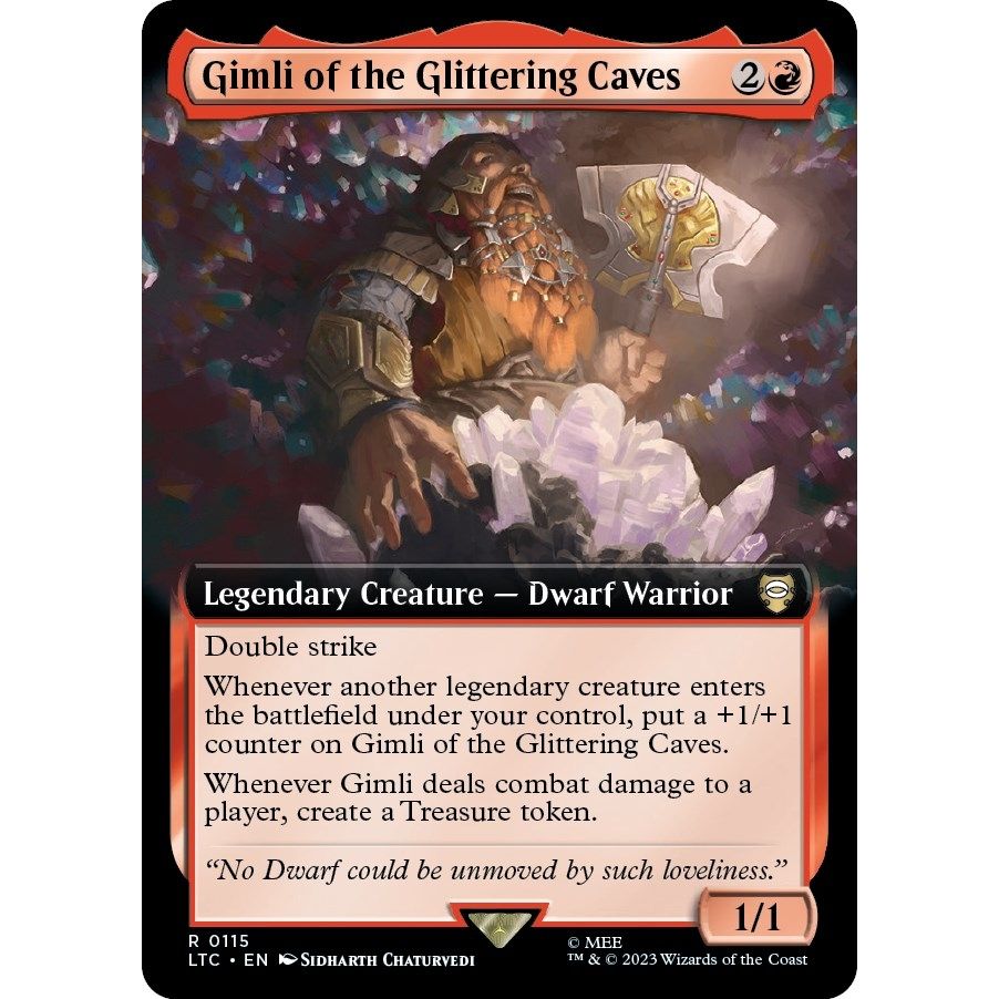 Image for Gimli of the Glittering Caves (Extended Art) (115) (LTC) - Magic: The Gathering