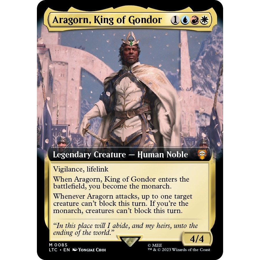 Image for Aragorn, King of Gondor (Extended Art) (85) (LTC) - Magic: The Gathering