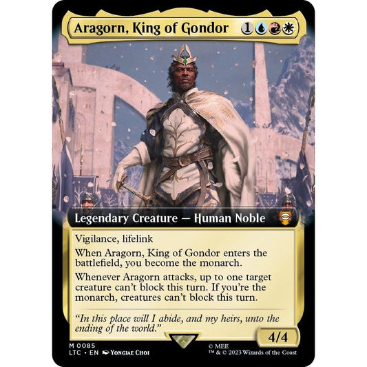 Image for Aragorn, King of Gondor (Extended Art) (85) (LTC) - Magic: The Gathering