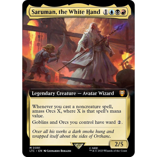 Image for Saruman, the White Hand (Extended Art) (91) (LTC) - Magic: The Gathering