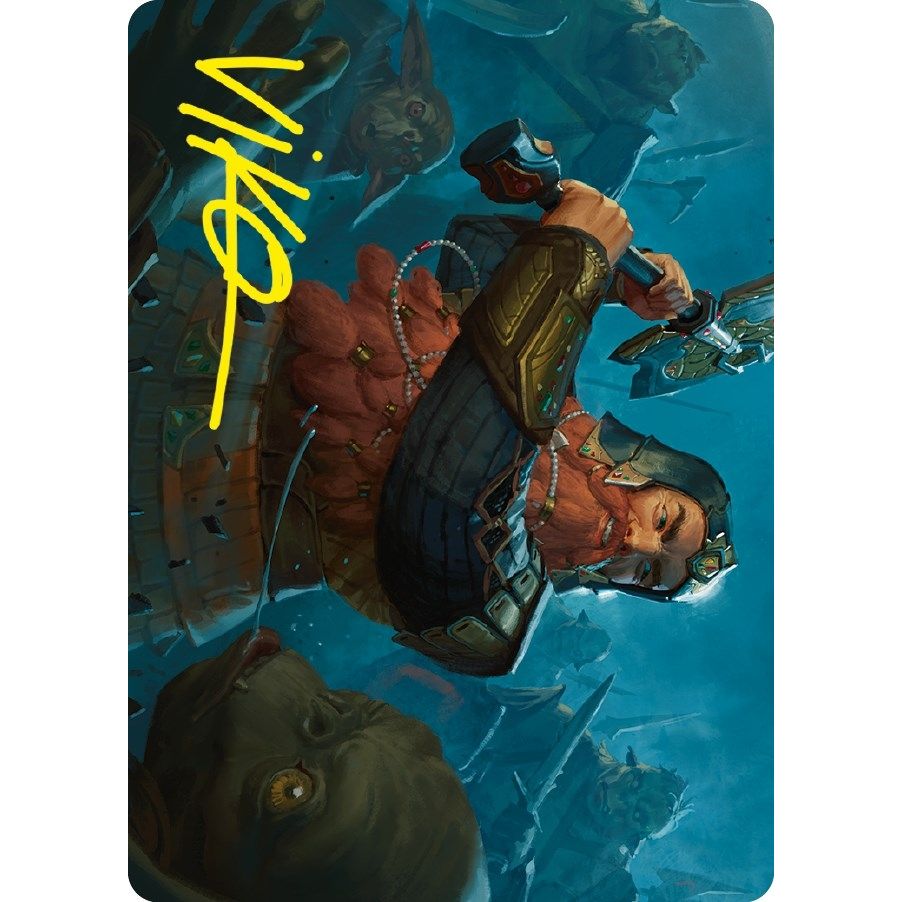 Image for Gimli, Counter of Kills Art Card (10/81) (Gold-Stamped Signature) (10) (ASLTR) - Magic: The Gathering