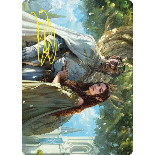 Image for Aragorn and Arwen, Wed Art Card (Gold-Stamped Signature) (33) (ASLTR) - Magic: The Gathering