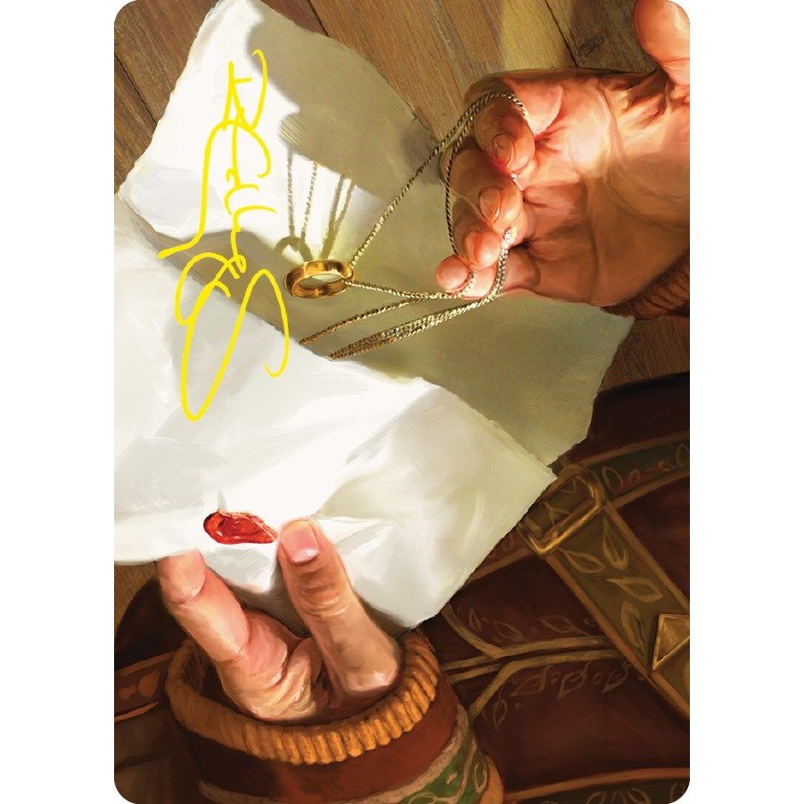 Image for Bilbo's Ring Art Card (Gold-Stamped Signature) (37) (ASLTR) - Magic: The Gathering