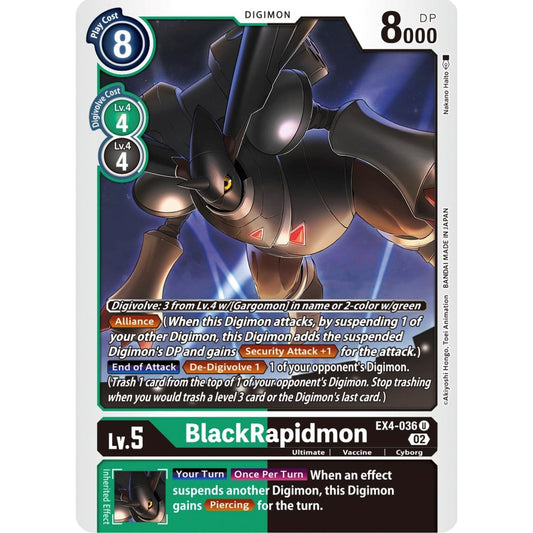 Image for BlackRapidmon (EX4-036 U) (EX04) - Digimon Card Game
