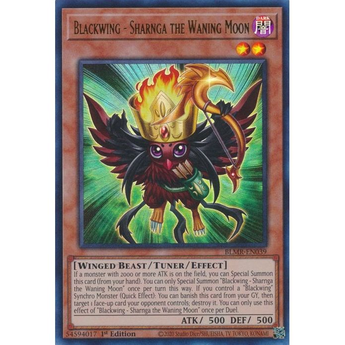 Image for Blackwing - Sharnga the Waning Moon (BLMR-EN039) (BLMR) - YuGiOh
