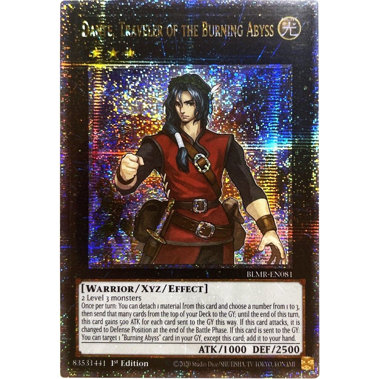 Image for Dante, Traveler of the Burning Abyss (Quarter Century Secret Rare) (BLMR-EN081) (BLMR) - YuGiOh